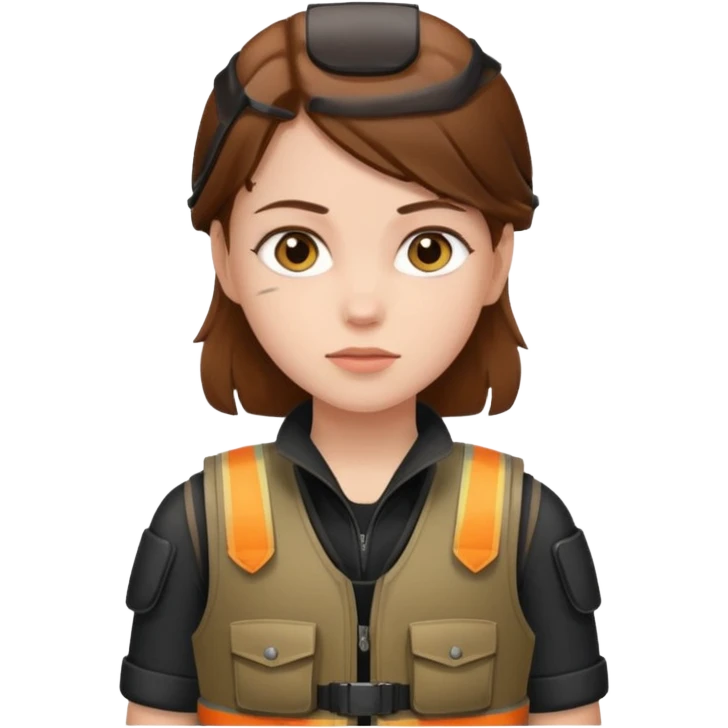 Girl wearing bullet proof emoji