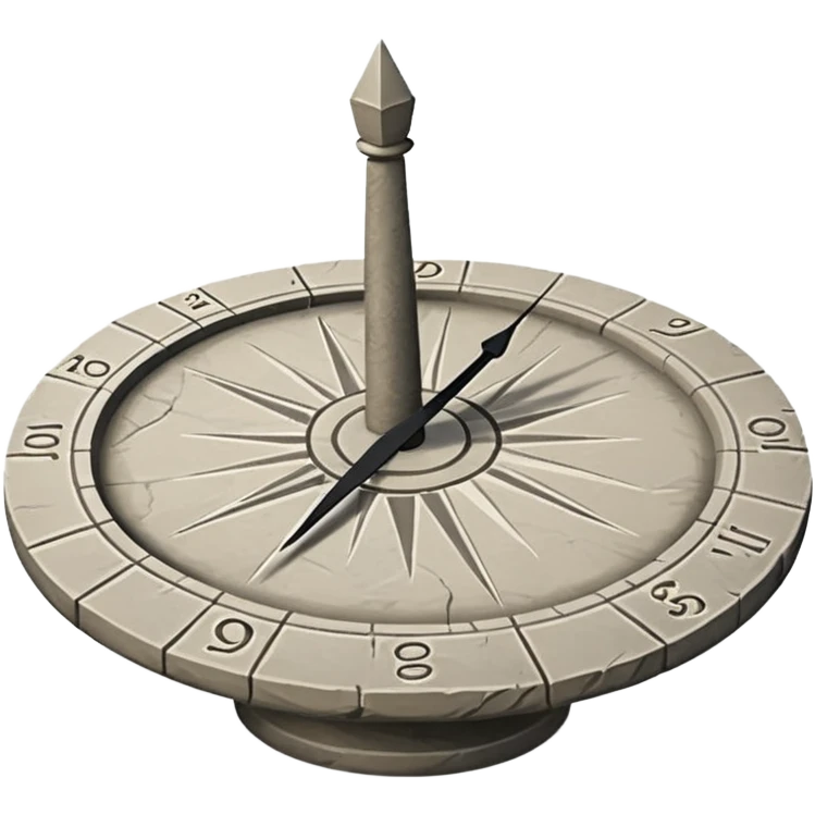 “stone sundial with shadow pointer emoji
