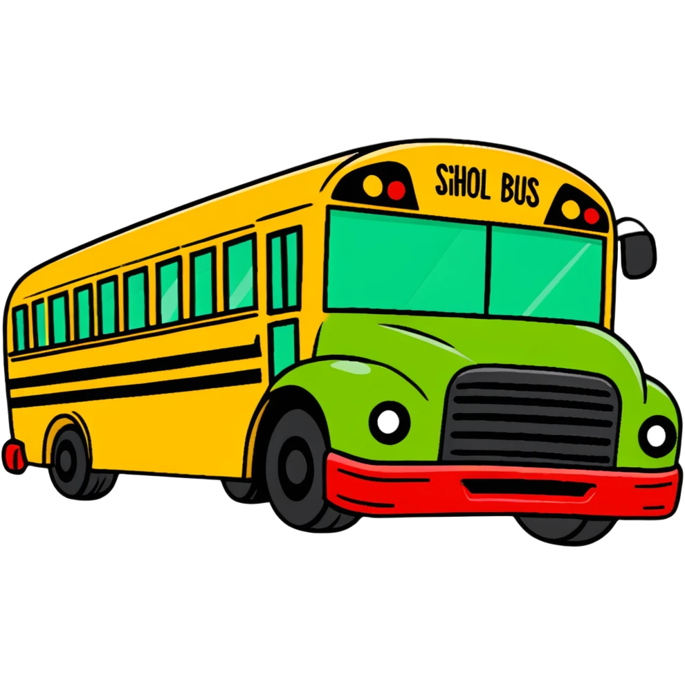 green school bus emoji