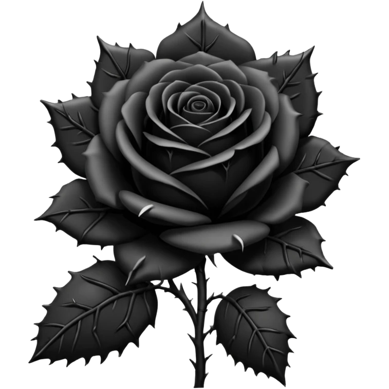 Gothic WhatsApp Emojis Like a black Rose  emoji
