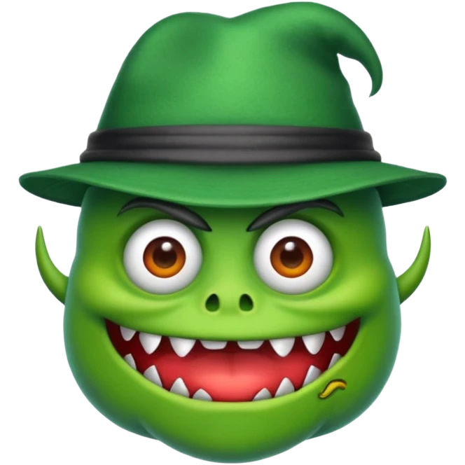 monster with green hat emoji