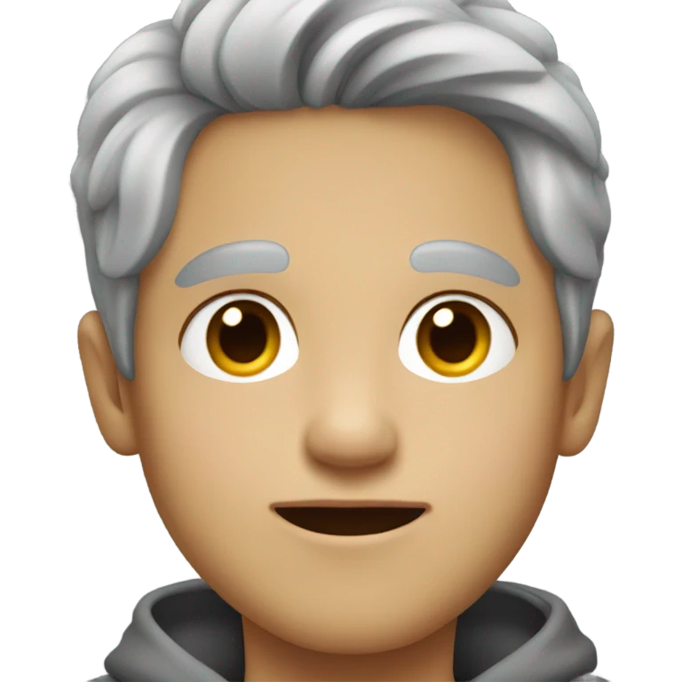 portrait of a gray boy emoji