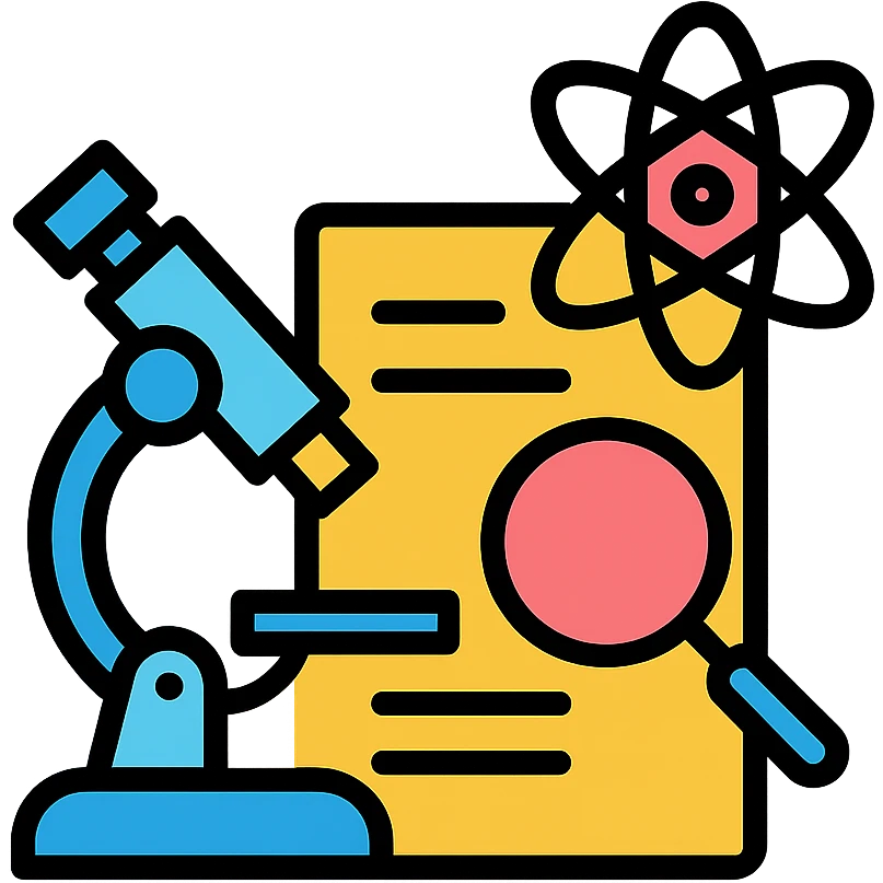 scientific research, modern, clean, minimal icon style emoji