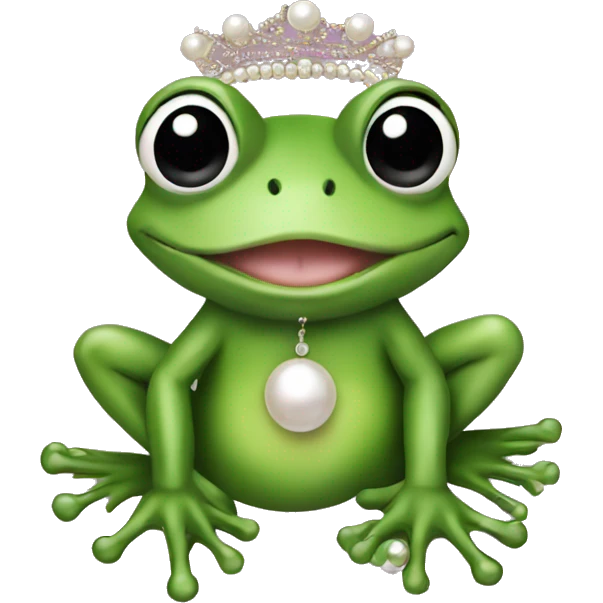 alpha kappa alpha frog with pearls  emoji