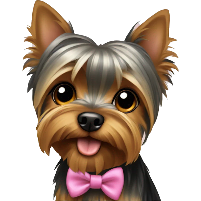 Yorkshire Terrier Dog with a Bow emoji
