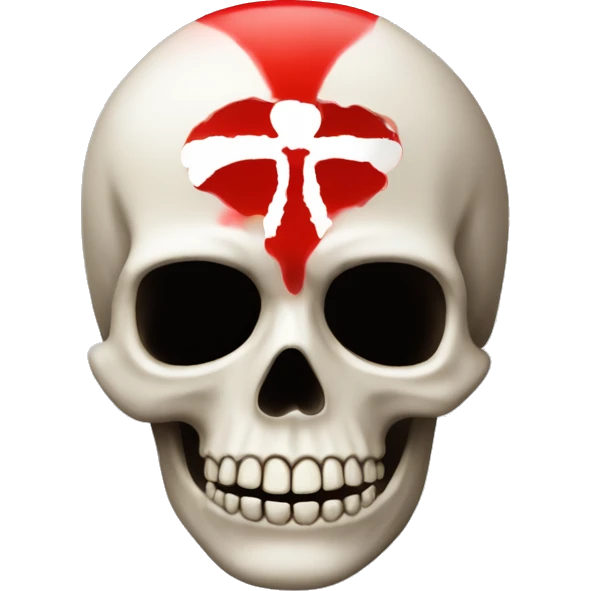 Une tête de mort realiste rouge emoji
