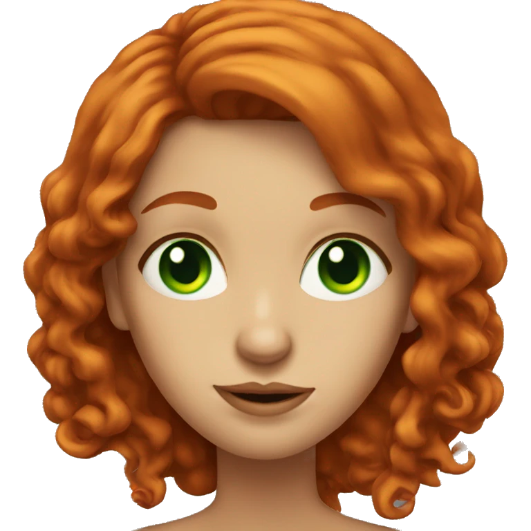 long haired redhead woman with green eyes smoking emoji