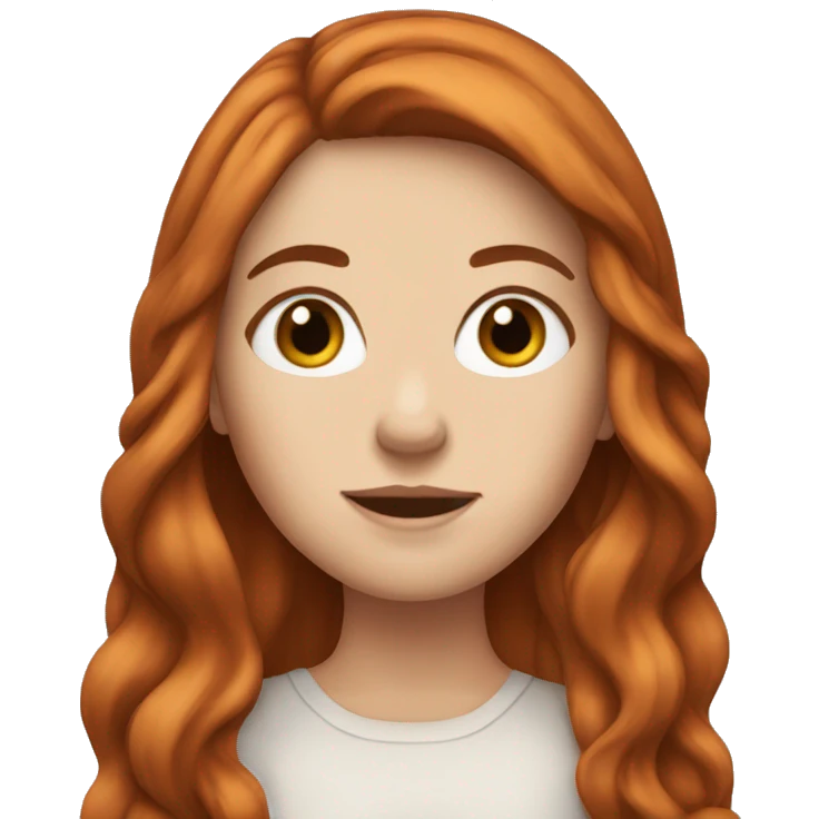 white girl with long auburn hair  emoji