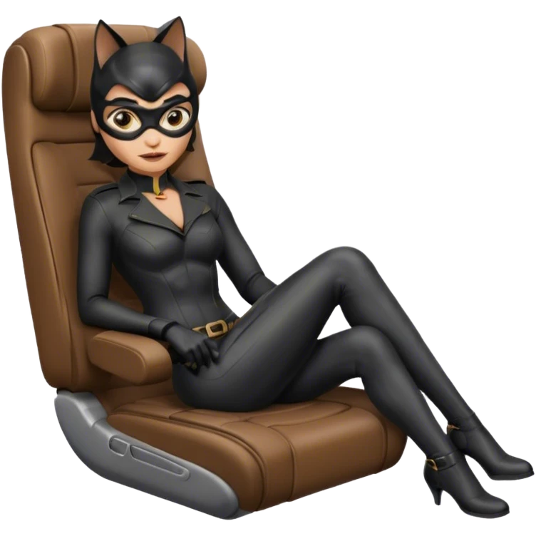 Catwoman on airplane seat emoji