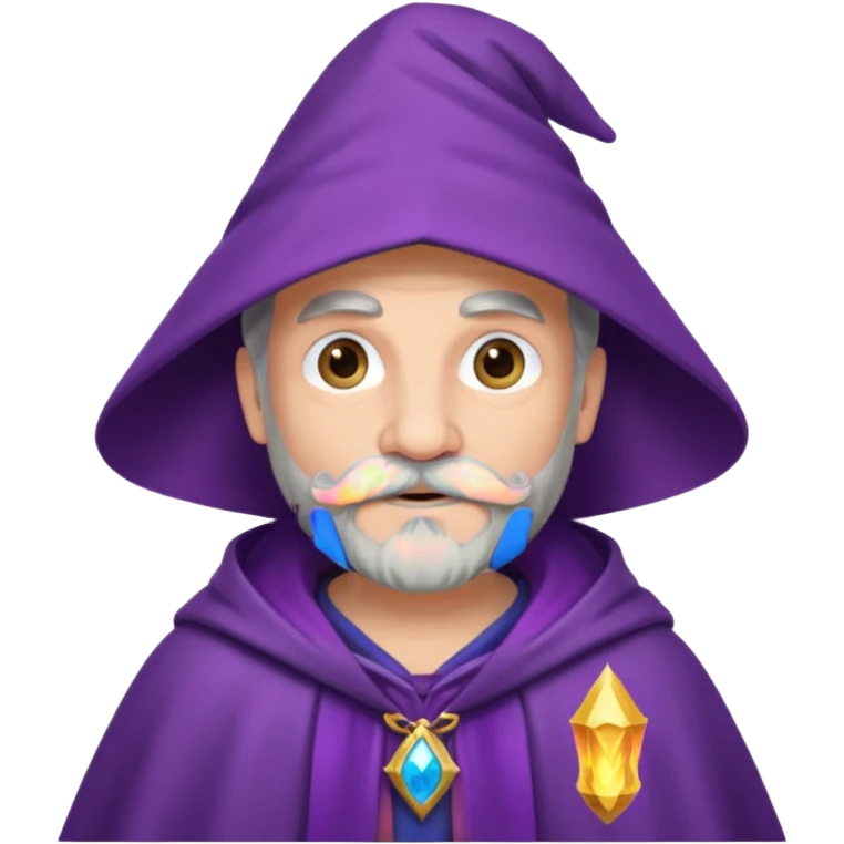 wizard with mustache, purple cloack emoji