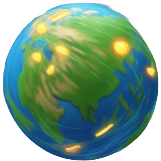 Spinning earth with spin marks emoji