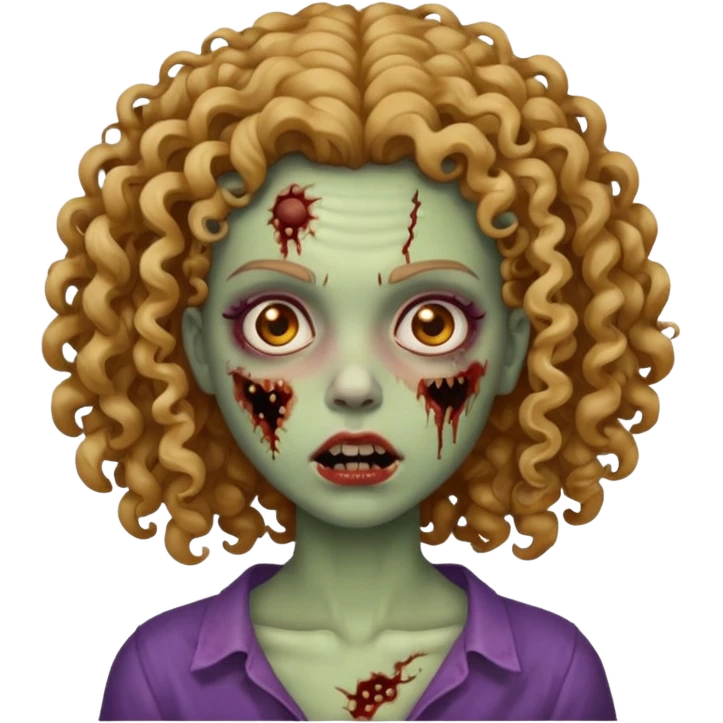 zumbi de cabelo cacheado feminina emoji
