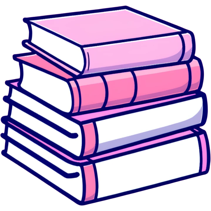 pink books cartoon sticker emoji