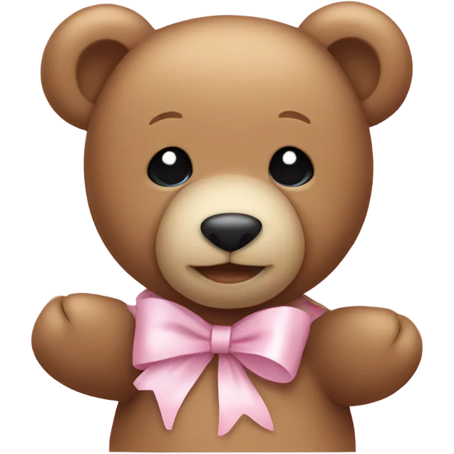 Teddy bear with light pink bow  emoji