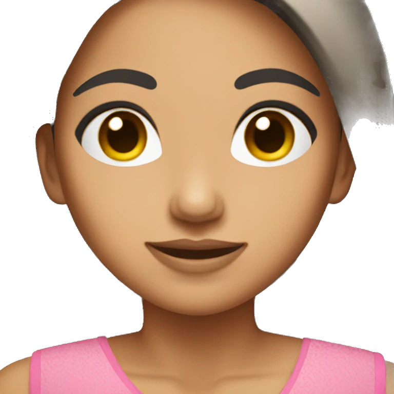 Asian woman with tan skin wearing a pink dress emoji