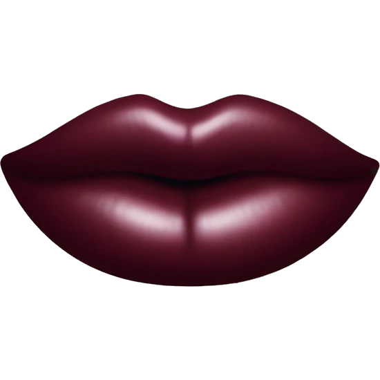 A burgundy-colored lipstick kiss mark. emoji