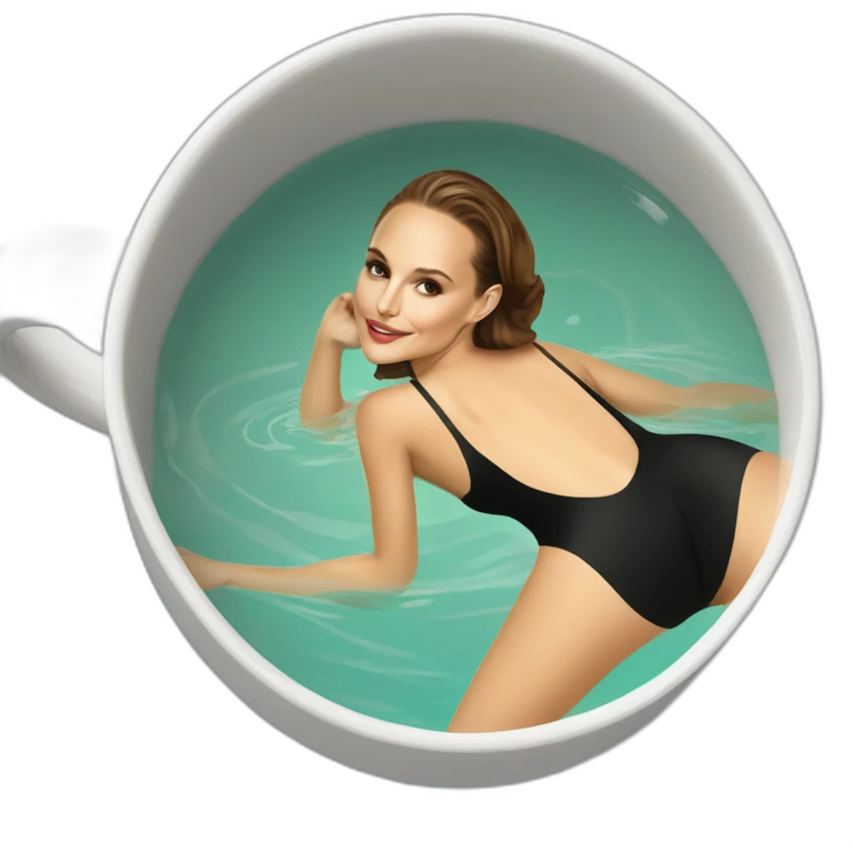 sexy natalie portman back on high heels swimming suit long legs posing relax free cup emoji