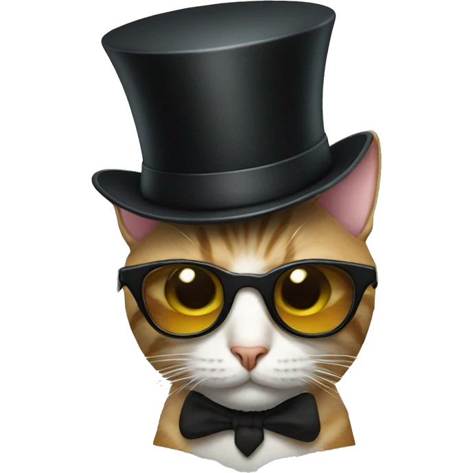 Cat with sunglasses and top hat emoji