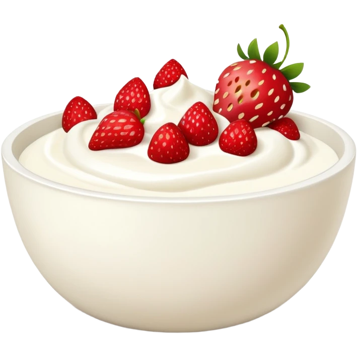 yoghurt bowl with strawberries  emoji