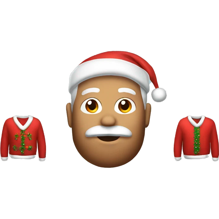 Santa wearing Christmas sweater  emoji