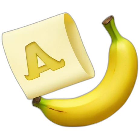 S letter with banana emoji