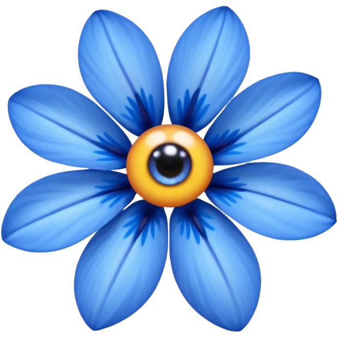 blue flowers with eyes emoji