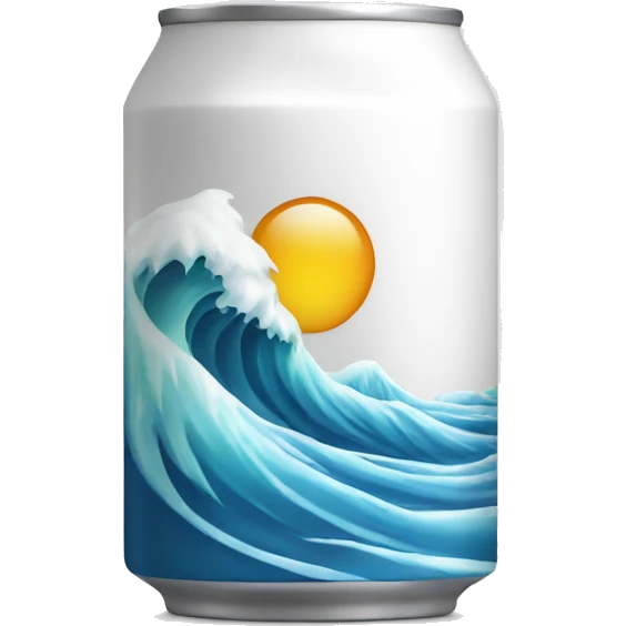 white beer can with wave  emoji