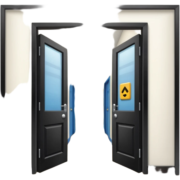 open door looking out into corridor in school emoji