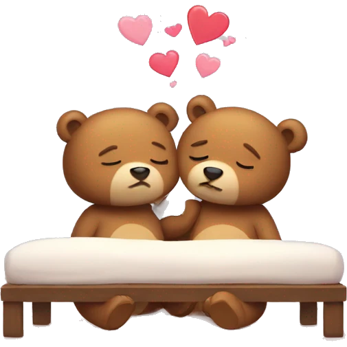 Two sleepy bears in love  emoji