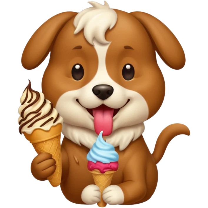 dog eating ice cream emoji