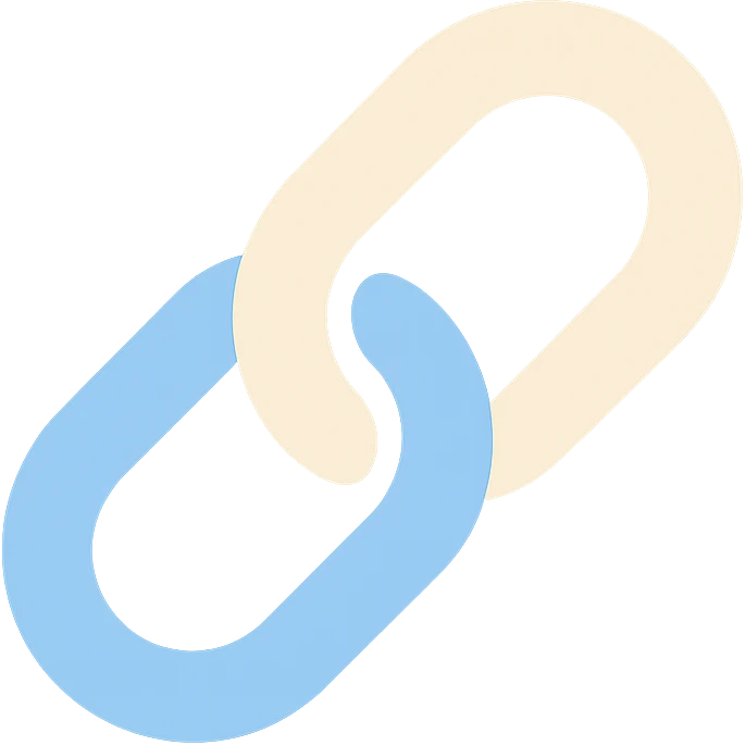 light blue and light beige link icon emoji