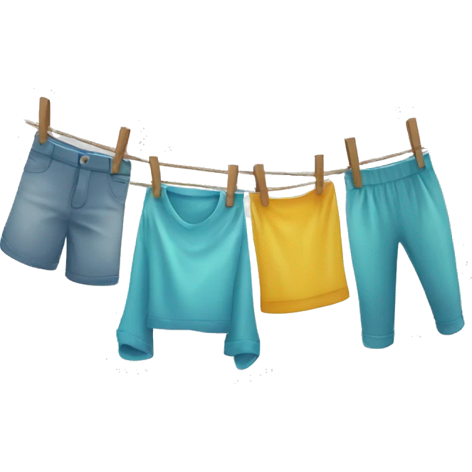 Washing line with wet clothes  emoji