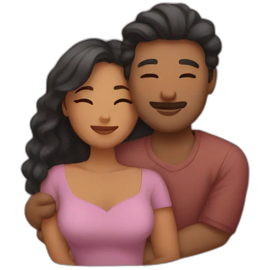 Woman and man cuddling emoji