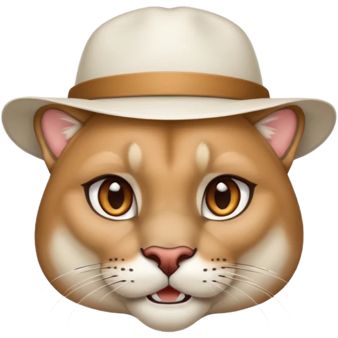 Cougar in white hat emoji