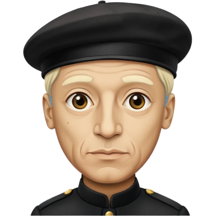 Pablo Picasso wear black berret hat emoji