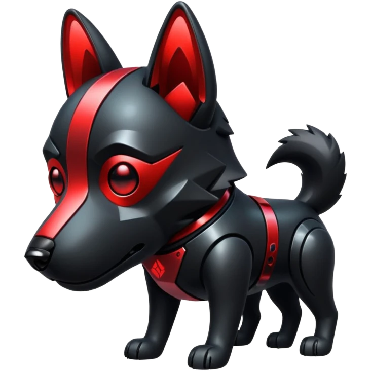 red glitter cyberpunk dog emoji