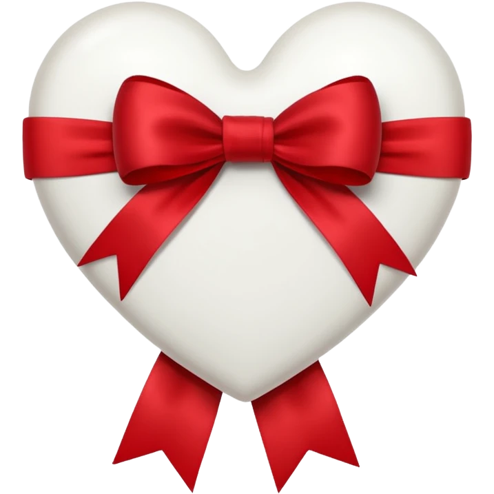 white heart with a velvet ribbon emoji