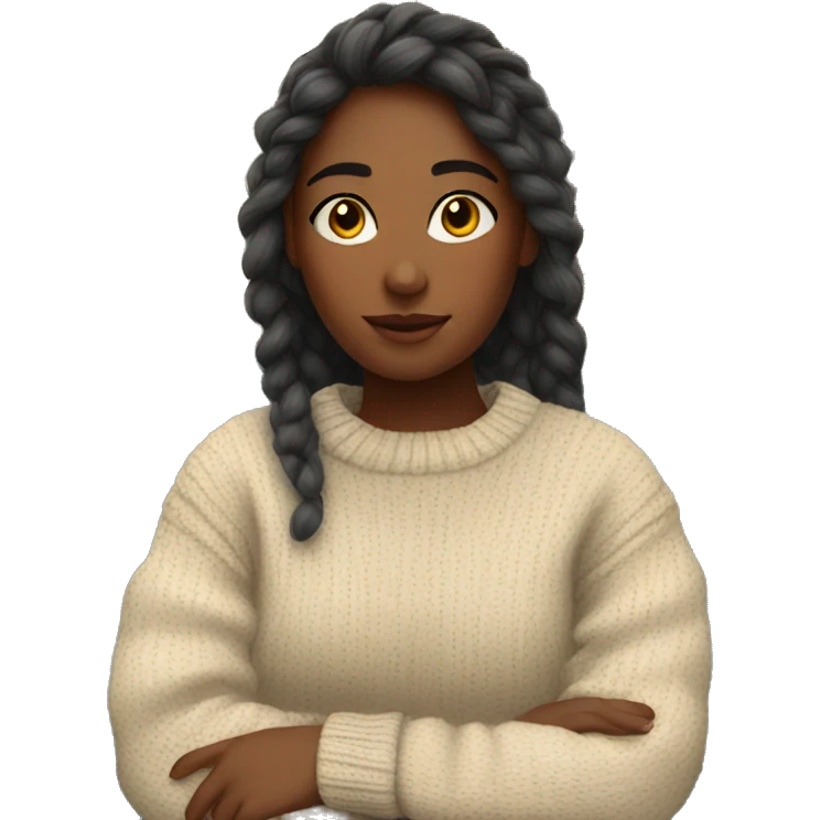 girl in cozy sweater indoors emoji