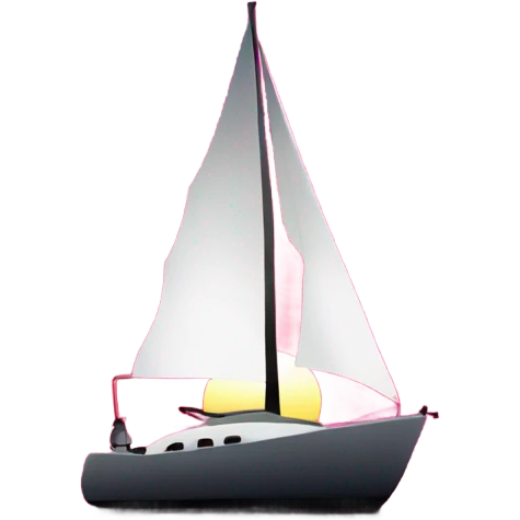 Hot pink sunset with white sailboat emoji