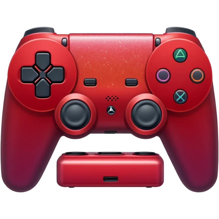 red ombre PlayStation console with glitter emoji