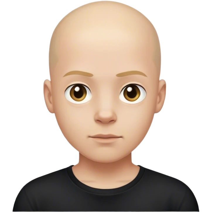 bald boy in black shirt emoji