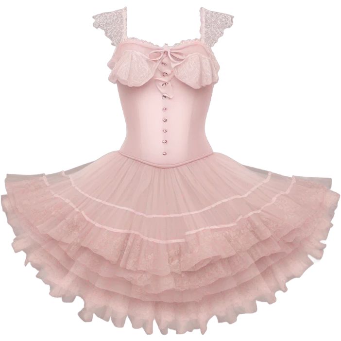 Vintage rococo rose-pink  tutu emoji