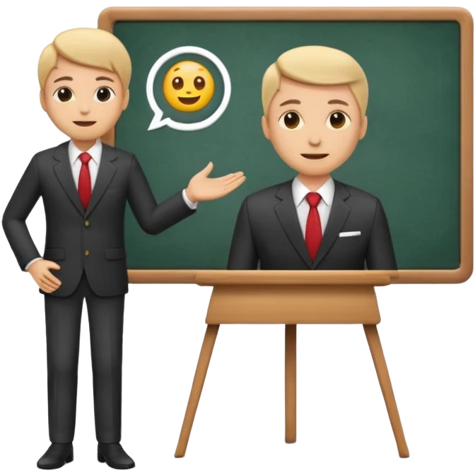person giving a presentation at a board, simple emoji style emoji