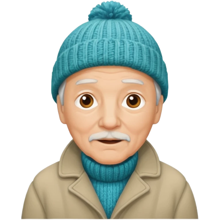eldelry man with winter clothes emoji