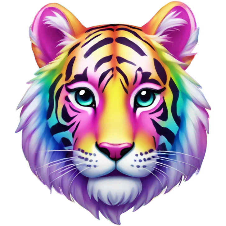 Lisa frank rainbow tiger jewels on stripes emoji