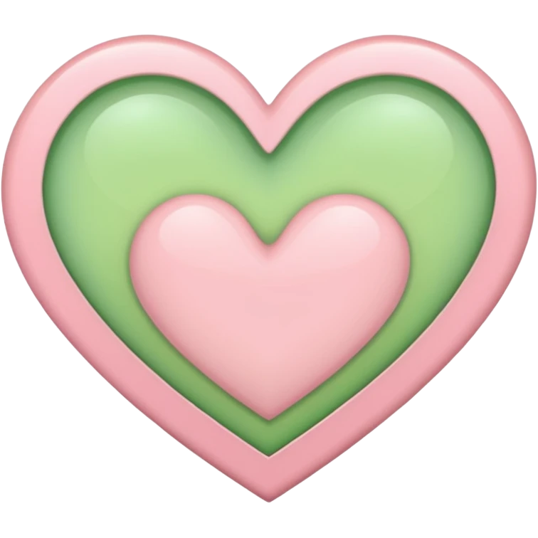 A half light green half light pink heart emoji