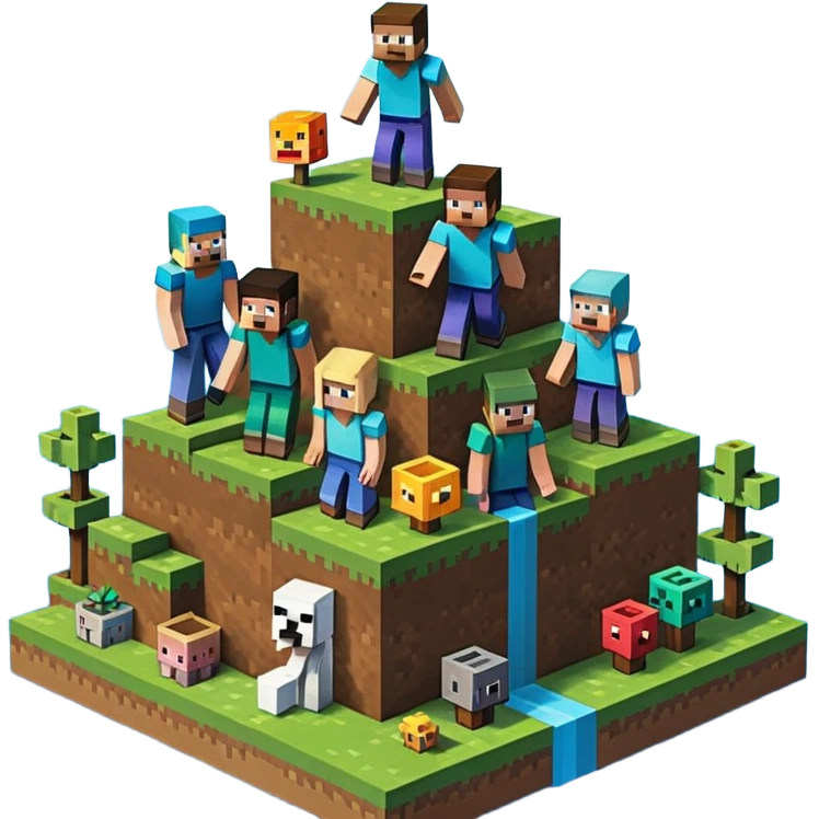 minecraft charectors building together a foundation emoji