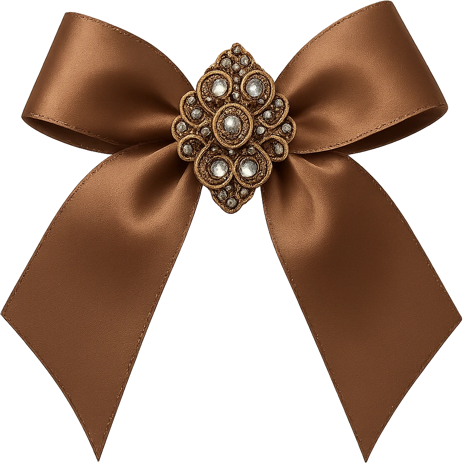 brown bow with ornament, remove background emoji
