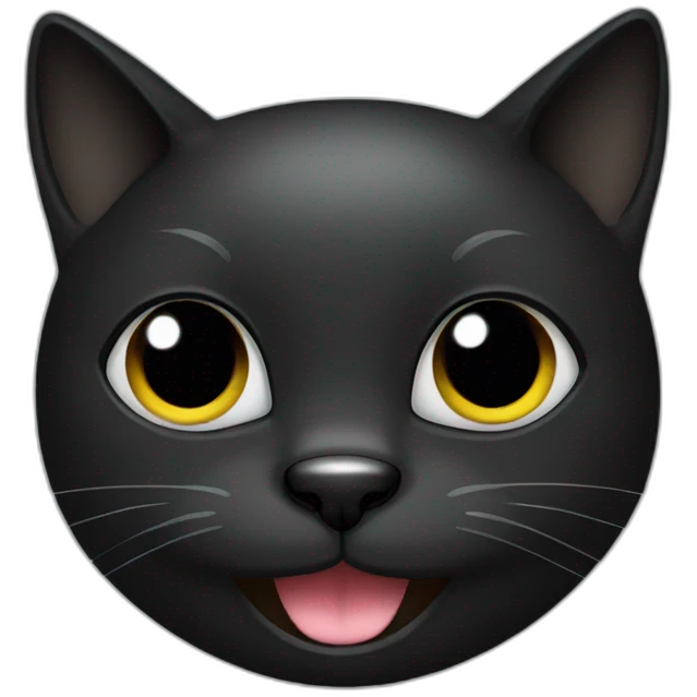 Black happy cat face emoji