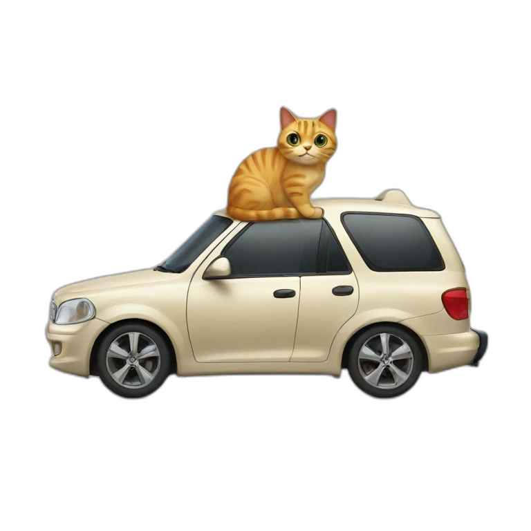 Cat sur voiture emoji